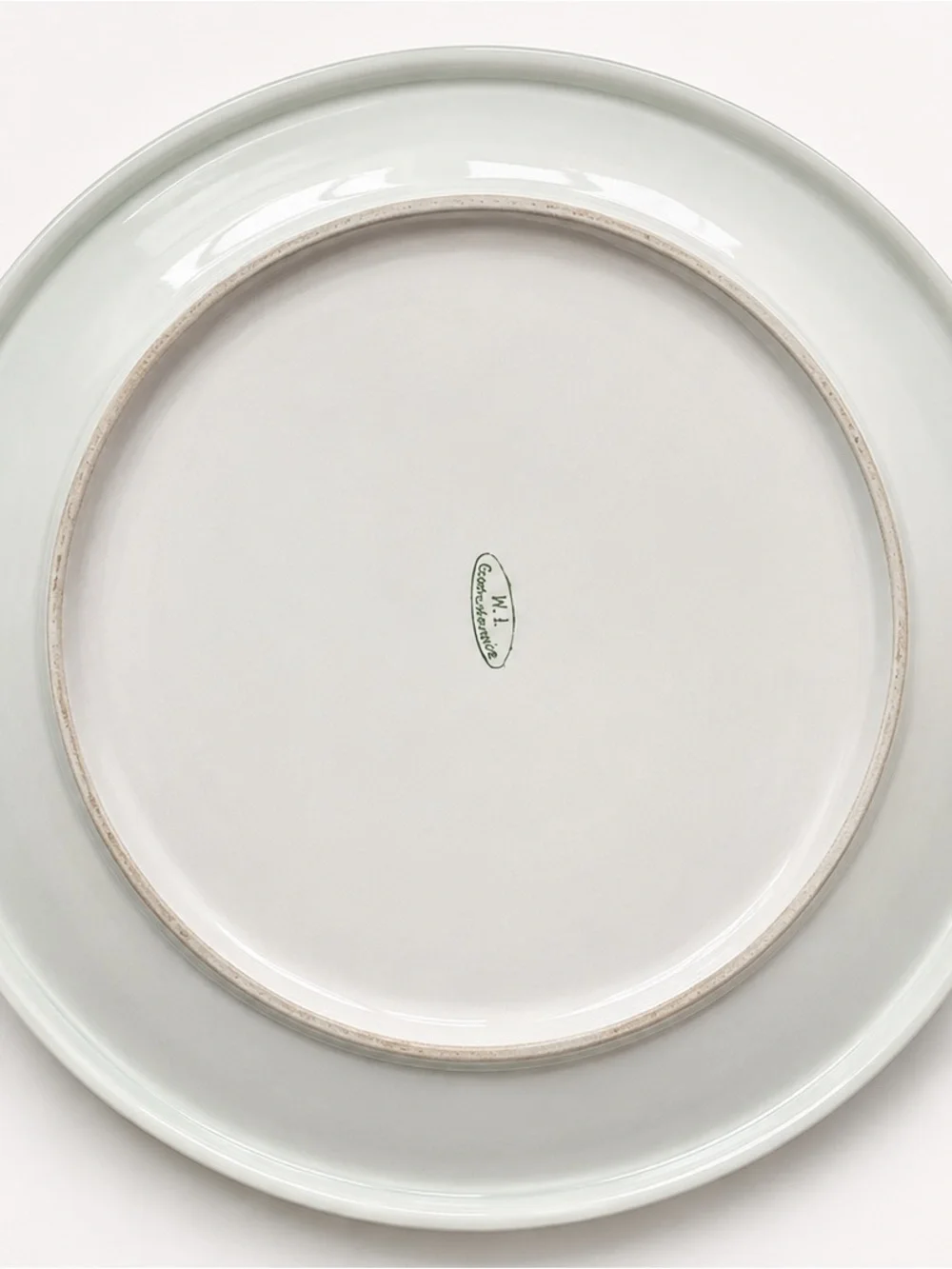 Vintage Floral Ceramic Serving Bowl in Green with Orange & Yellow Motif